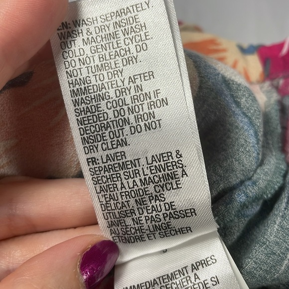 ROXY Tropical Print Dress Button Up Sundress Floral Hibiscus Beachy Summer - Picture 9 of 9